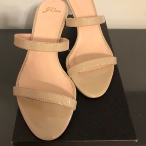 Brand new JCrew nude kitten heel sandals